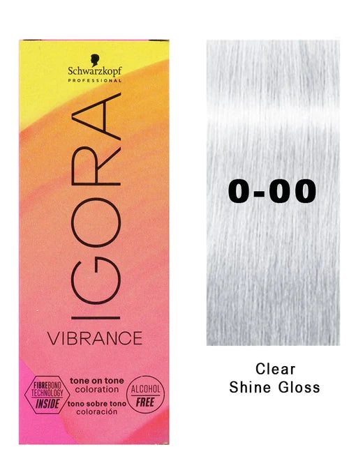 IgoraVibrance 0-00 Clear Tone On Tone Alcohol-Free Demi-Permanent Hair Color 2 Fl Oz with Clear Powdered Medium Vinyl Gloves (Bundle)