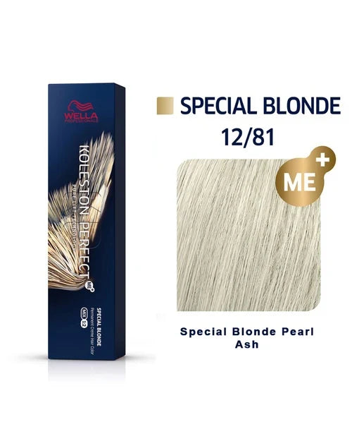 Pin Tail Comb + Koleston Perfect ME+ 12/81 Special Blonde/Pearl Ash Hair Color 2oz
