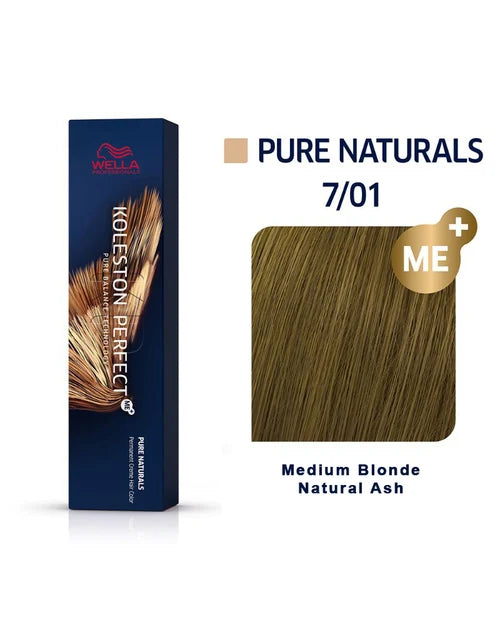 Koleston Perfect ME+ 7/01 Medium Blonde/Natural Ash Hair Color 2oz + Pin Tail Comb