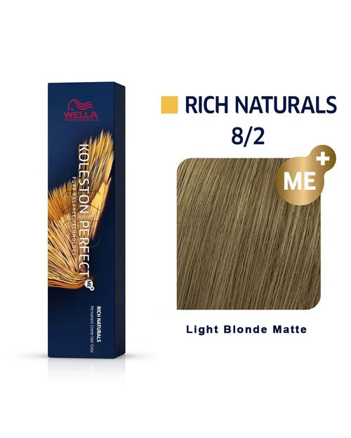 Koleston Perfect ME+ 8/2 Light Blonde/Matte Hair Color 2oz + Pin Tail Comb