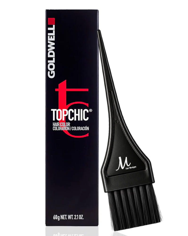 Topchic 6NN Dark Blonde/Extra Permanent Hair Color | Topchic Hair Dye 2 Ounce and M Hair Designs Tint Brush (Bundle)