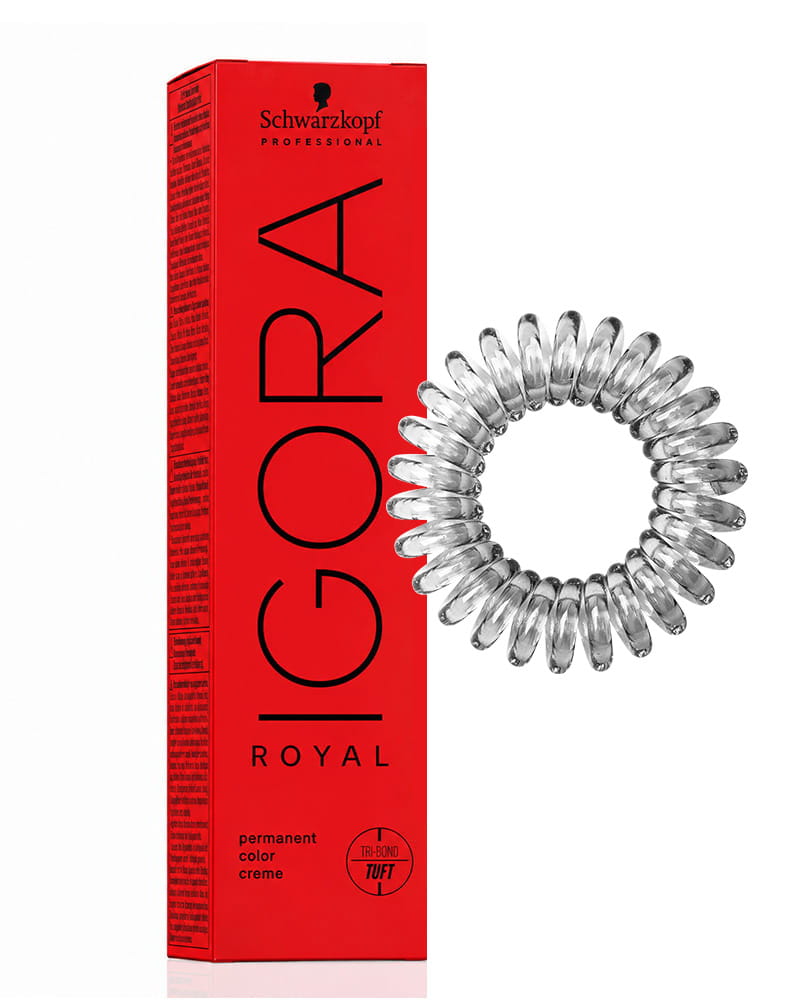 Igora Royal 5-88 Light Brown Red Extra Permanent Hair Color and Goomee Hair Loop Single Diamond Clear (Bundle 2 items)