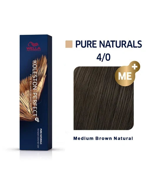 Koleston Perfect ME+ 4/0 Medium Brown/Natural Hair Color | Permanent Creme Hair Dye 2oz and M Hair Designs Tail Comb (Bundle)