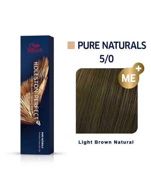 Pin Tail Comb + Koleston Perfect ME+ 5/0 Light Brown/Natural Hair Color 2oz