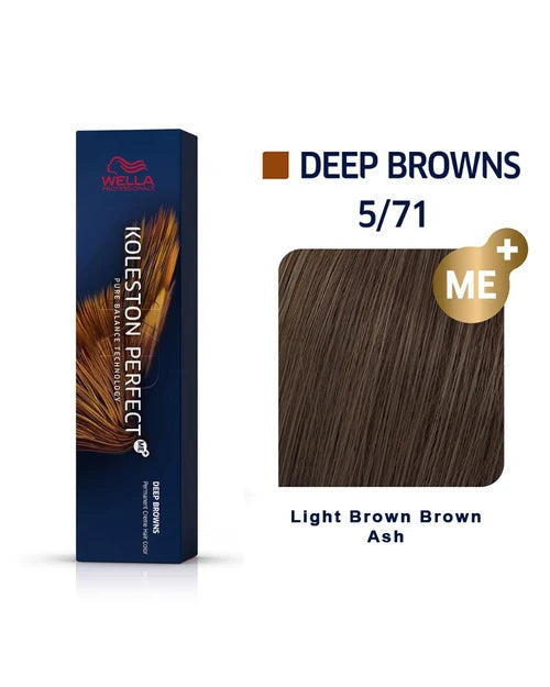 Koleston Perfect ME+ 5/71 Light Brown/Brown Ash Hair Color 2oz + Pin Tail Comb