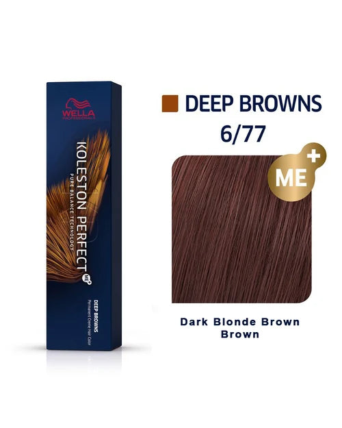 Koleston Perfect ME+ 6/77 Dark Blonde/Brown Brown Hair Color 2oz + Pin Tail Comb