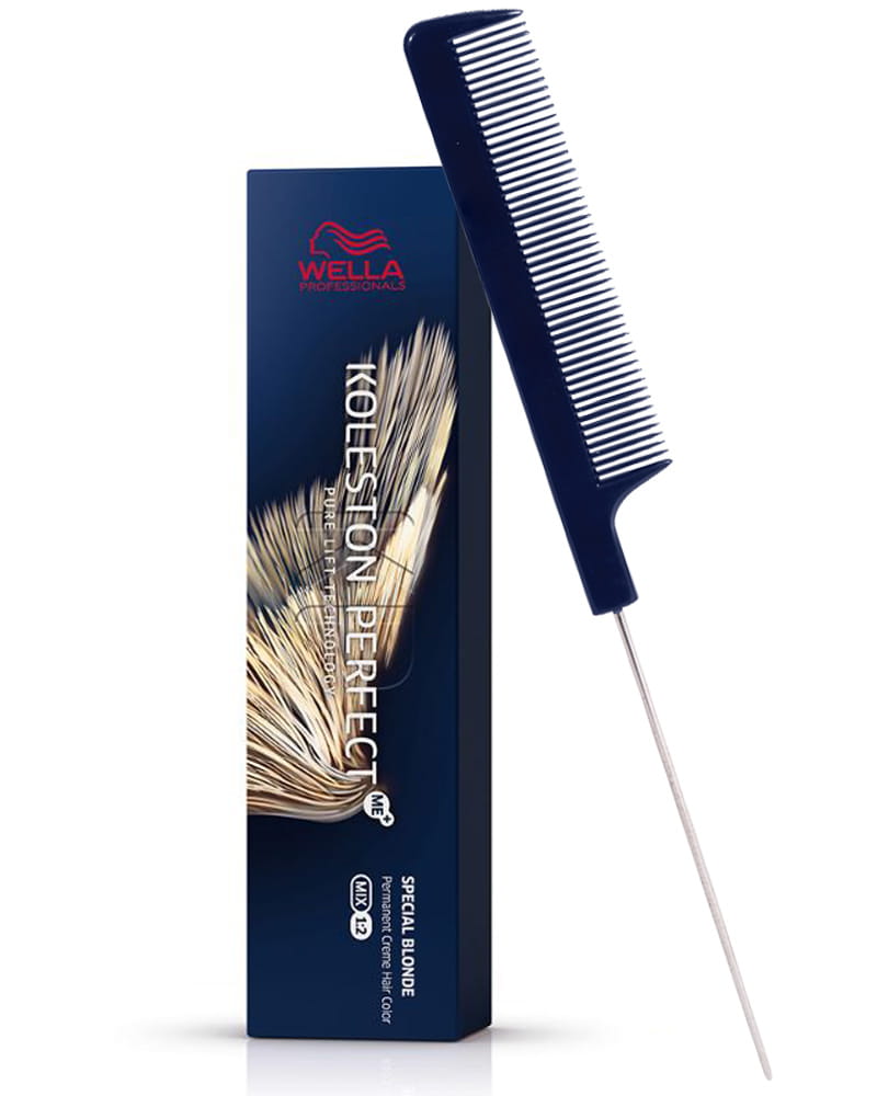 Pin Tail Comb + Koleston Perfect ME+ 12/81 Special Blonde/Pearl Ash Hair Color 2oz