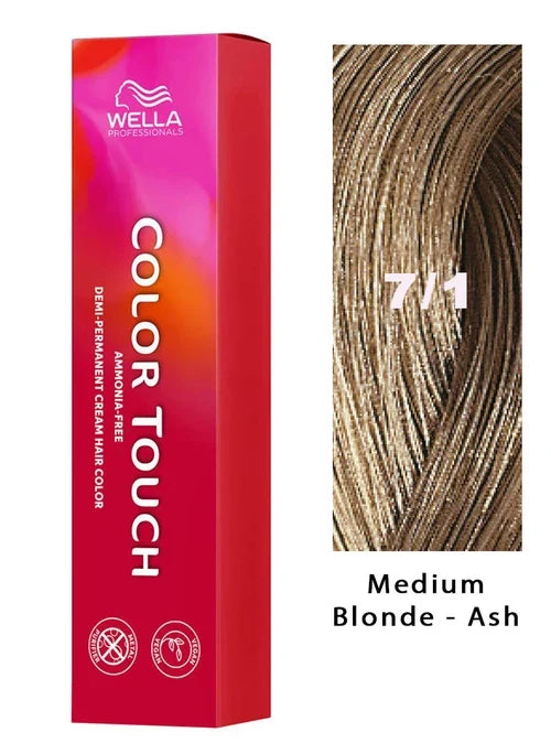 Color Touch 7/1 Medium Blonde/Ash Hair Color 2 Oz and M Hair Designs Tint Brush (Bundle)