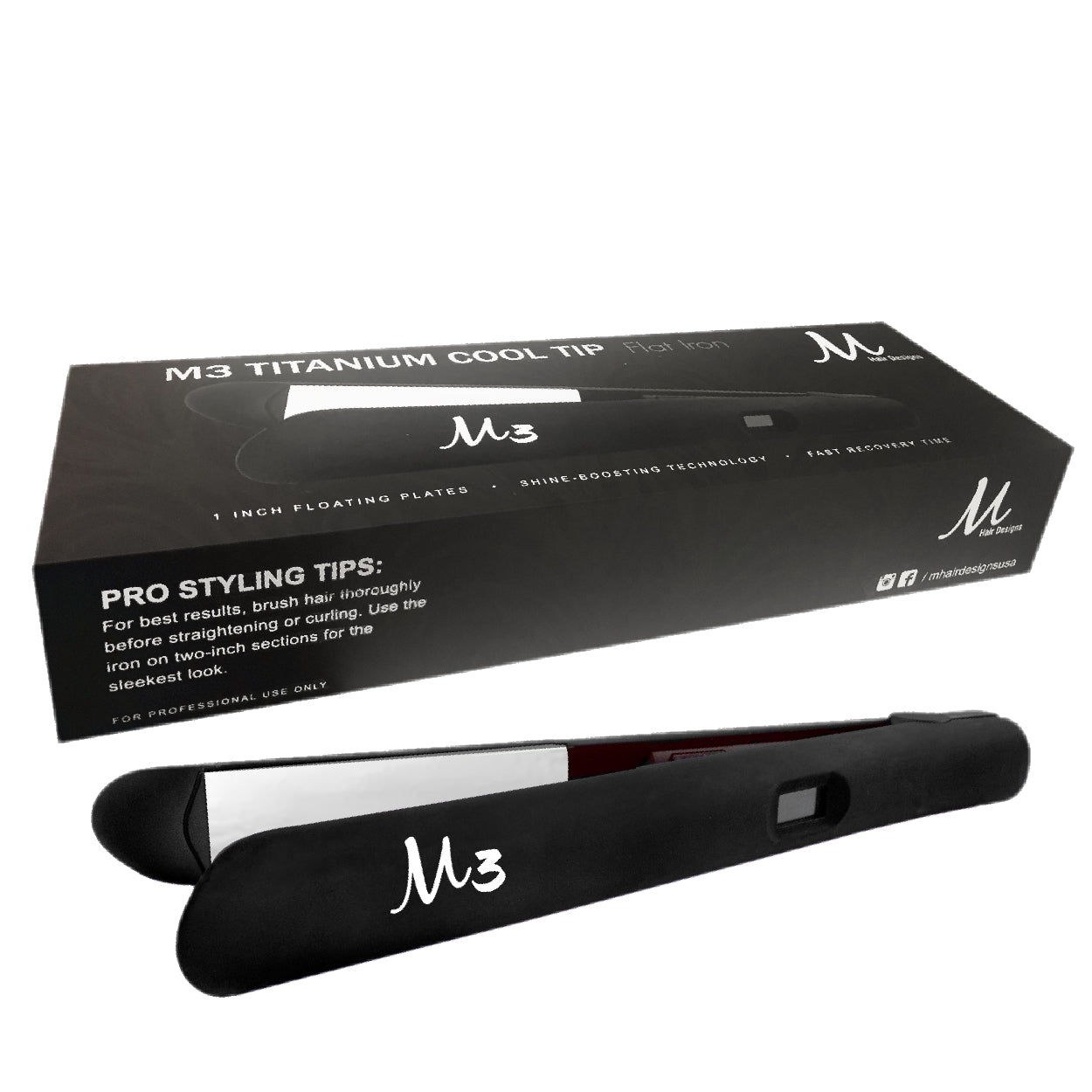 M Hair Designs Flat Iron Titanium Plates 1 inch