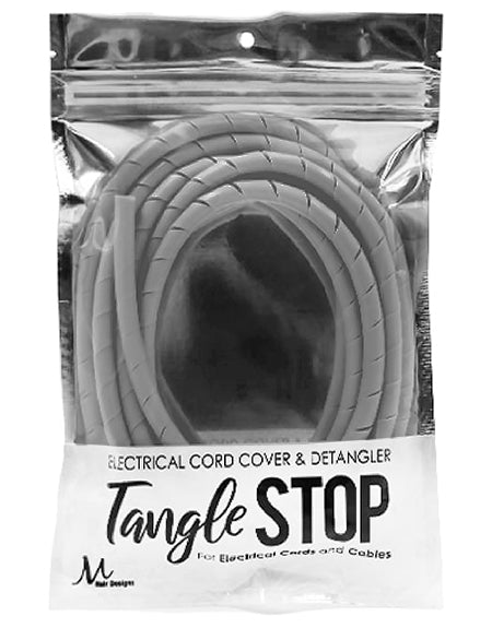 TANGLE STOP Cord Detangler & Cover | Perfect for Cable Management (9-Feet, Gray)